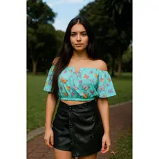 ciganinha femenino ombro a ombro de vezinho estampa borboleta