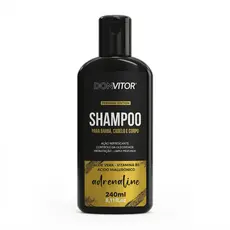 Shampoo DonVitor 3 em 1 Masculino 240ml Barba Cabelo Corpo B5 Aloe Vera Ácido Hialurônico