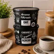 Conjunto 2  Pote Mantimentos  Plástico Açúcar Café Cozinha