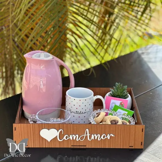 Bandeja Café da Manhã Decorativa Cantinho do Café Envio Rápido