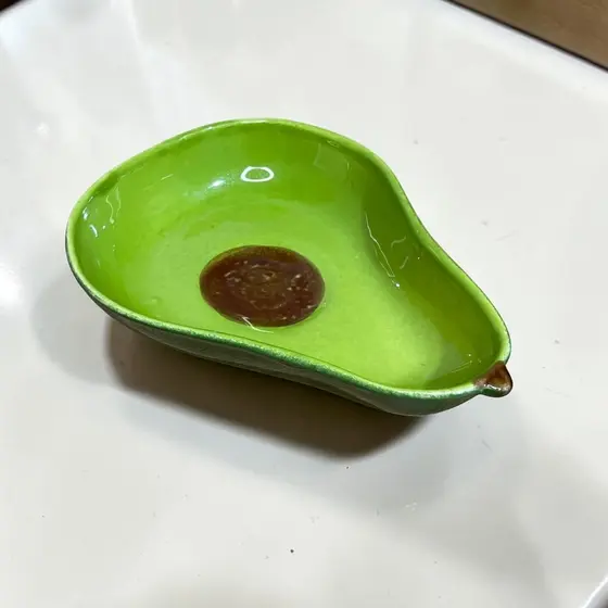 Tigela Bowl Cumbuca Decorada Em Abacate 300ml de Cerâmica