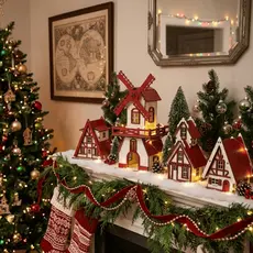 Casinha Vila Natalina Decoração Cenário Natal Mdf Promoção