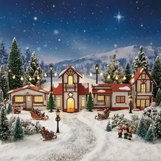 Vila Natalina 4 Casinhas Decoração de Natal Envio Rápido