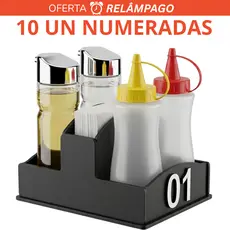 10 Porta Guardanapos e Saches de Mesa Restaurante Preto Mdf