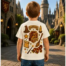 Camiseta Infantil  Streetwear Malha 100% Algodão Camisa Juvenil Estilosa Harry Potter Hogwarts Grif