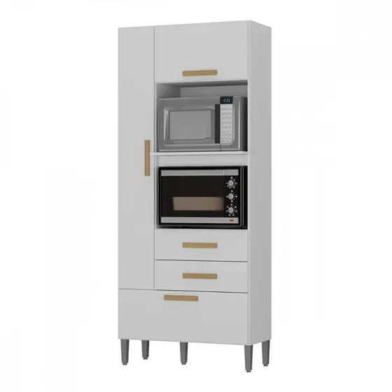 Multiuso para Forno e Microondas Seul 3 Portas 2 Gavetas Branco Atualle
