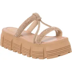 Sandalia Feminina Plataforma Strass em Nó- Lancellotti