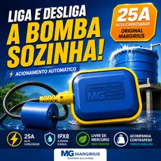 Chave Boia Automática 25A Margirius Caixa D'Água Reservatório Bomba CB-3012