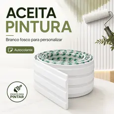 Painel Ripado EVA Autocolante Branco Fosco 10m x 10cm Aceita Pintura Revestimento e Decoração Parede
