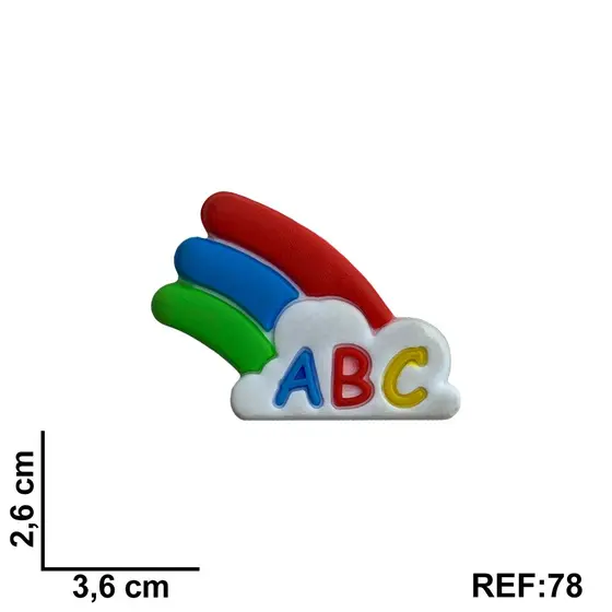 Aplique Emborrachado Kit 10 Unidades Arco-íris ABC para Laços, Tiaras, Sapatos e Artesanatos REF 78