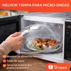 Tampa para Microondas Anti-Respingo Com Valvula de Vapor Livre de BPA