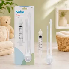 Kit Aspirador Nasal Sucção e Seringa Lavagem Bebê Infantil Lavador Coriza Buba Cuidados