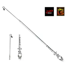 Antena Corta Pipa Moto 2 Estágios Retrátil e Reclinável Guidão Abraçadeira e Vareta Aço Inox e Tubo em Alumínio / Foto R