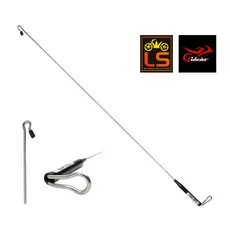 Antena corta pipa para moto Inox Fixação No Retrovisor Com Reforço cromada  Preta