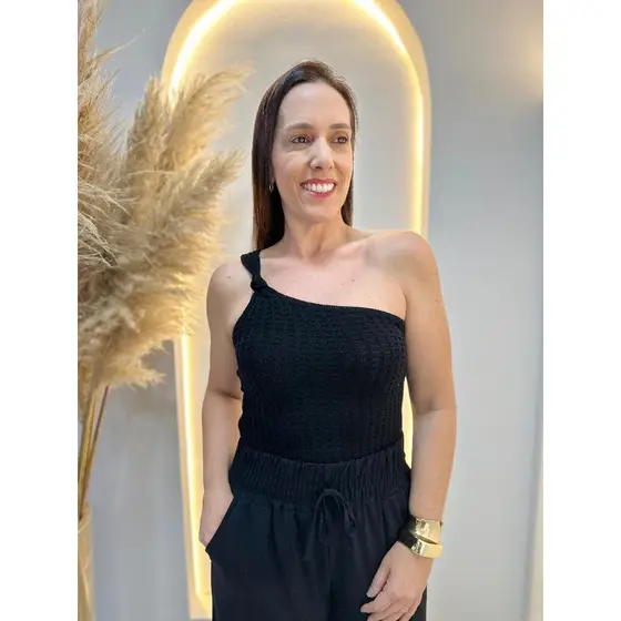 Blusa Tricot Feminina Ombro Só Moderna Estilosa Básica Chique e Confortável – P ao GG