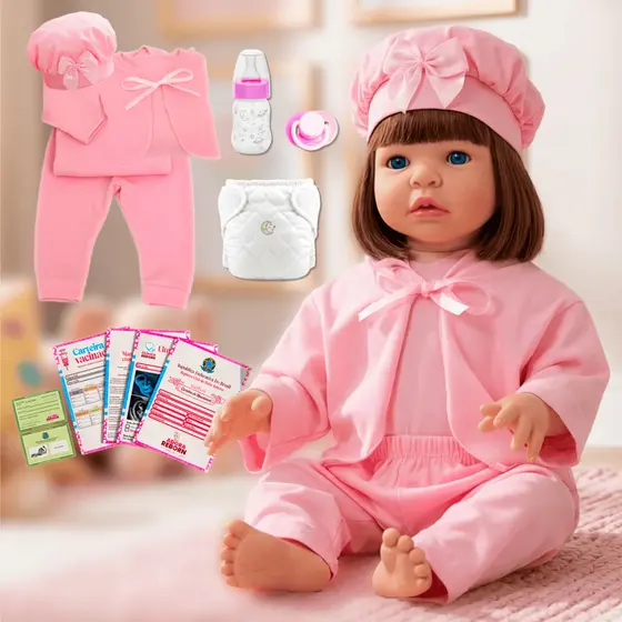 Boneca Bebê Reborn Realista 100% Silicone Envio Imediato