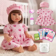 Bebê Reborn Boneca Realista Menina 100% Silicone Pode Dar Banho