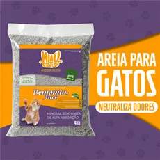 Areia Higiênica Ecologica Natural 4Kg  Bentonita Para Gatos Controle De Odores Torrão