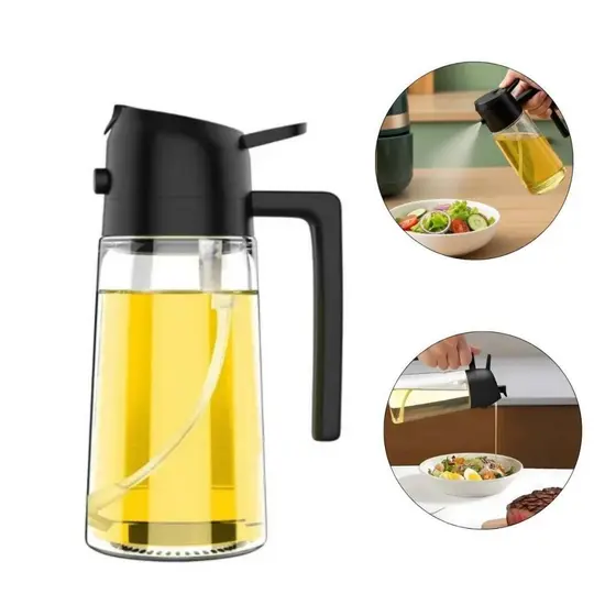 Spray de Óleo Dispenser Borrifador e Dosador 2em1 Air Fryer  Cozinha Saudável Azeite