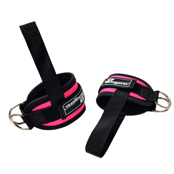 Tornozeleira Alça Crossover Polia Dupla Fivela 40 MM Grossa Com Alça para os Pés Pentágono