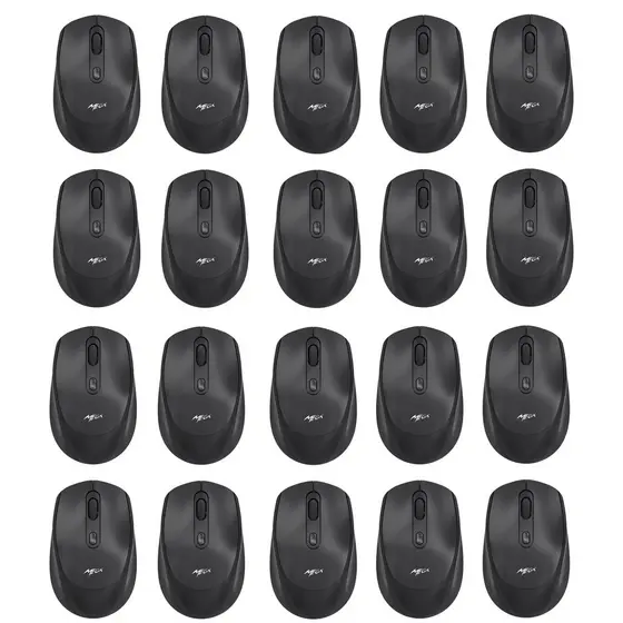 Kit 25 Mouses Sem Fio Recarregável Mega M180 Preto DPI Ajustável