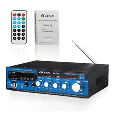 Super Amplificador potência 1200w 110V Bluetooth 2 canais controle remoto USB SD FM karaoke
