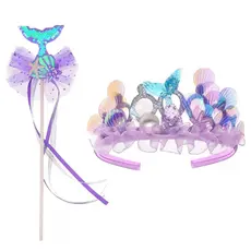 Fantasia COSPLAY De Festa Infantil De Princesa Unicornio/Sereia/Frozen Tiara+Trança