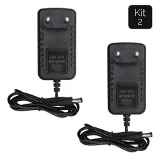 Kit 2 Fonte 3a 12v Estabilizada Chaveada Bivolt Cftv Fita Led Plug P4