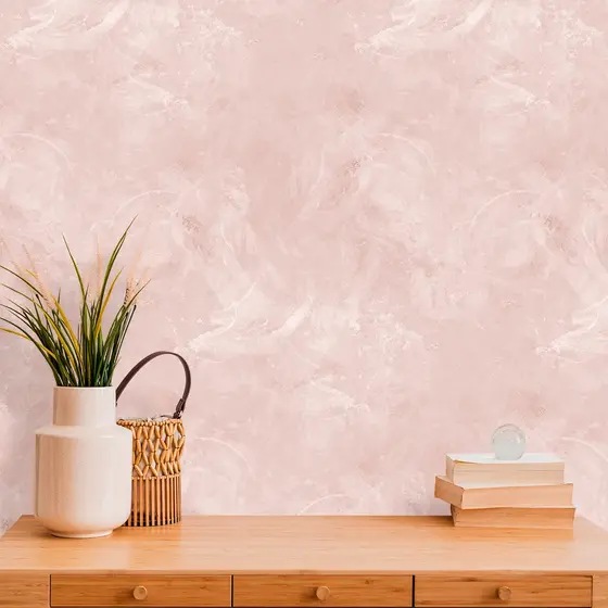 Papel de Parede Cimento Queimado Rosé Autocolante | Decorativo para Sala Quarto