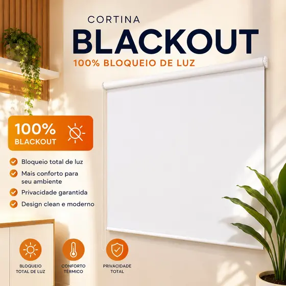 Persiana Rolo Cortina Blackout Premium 100% Bloqueio Total Da Luz Proteção UV