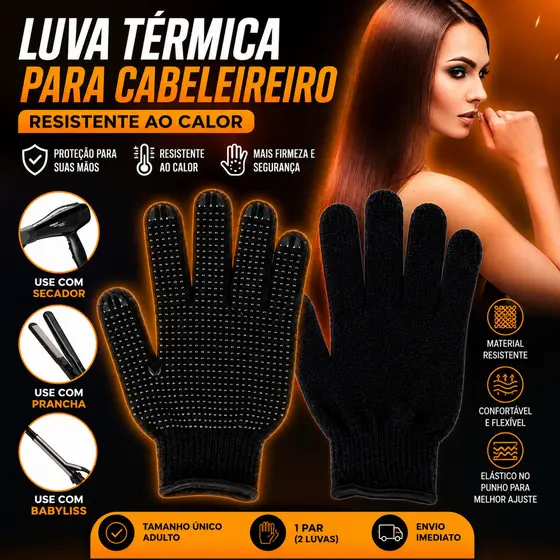 Luva Térmica para Cabeleireiro Resistente ao Calor Pigmentada - Par
