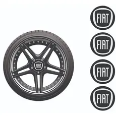 Kit Adesivos Resinados Fl4T Preto para calota e roda 48mmx48mm