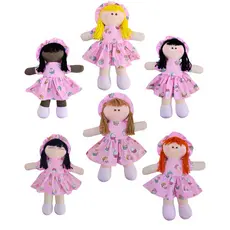 Boneca de pano 30cm Roupa rosa cupcake vestido rosa Oferta Promoção