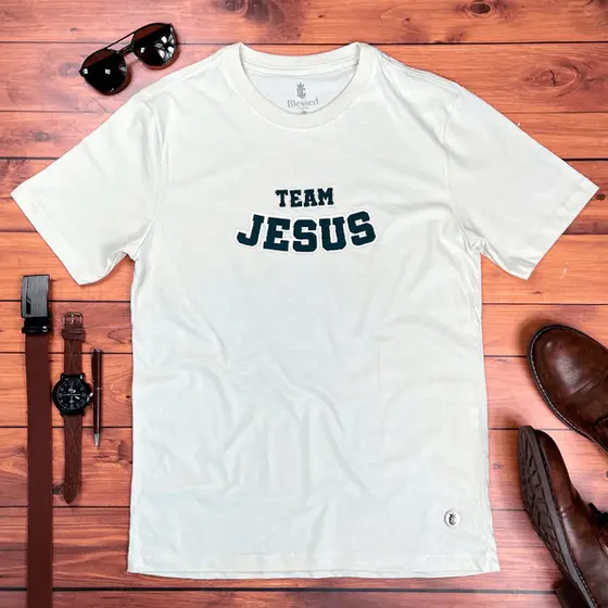 Camisa Camiseta Masculina Team Jesus  Regular Fit Algodão Premium Gospel Cristã Evangélica