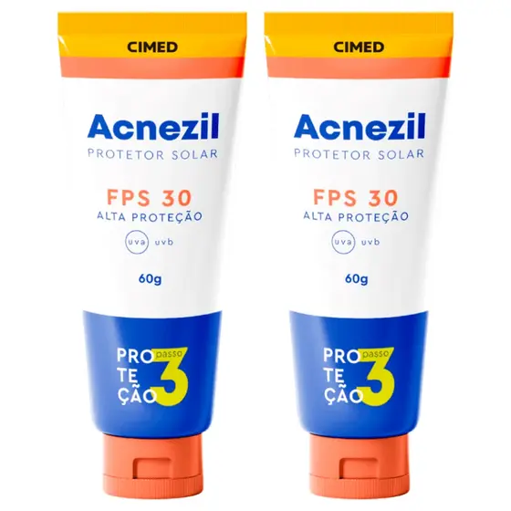 Kit 2 Protetor Solar Rosto Acnezil Fps 30 60Gr