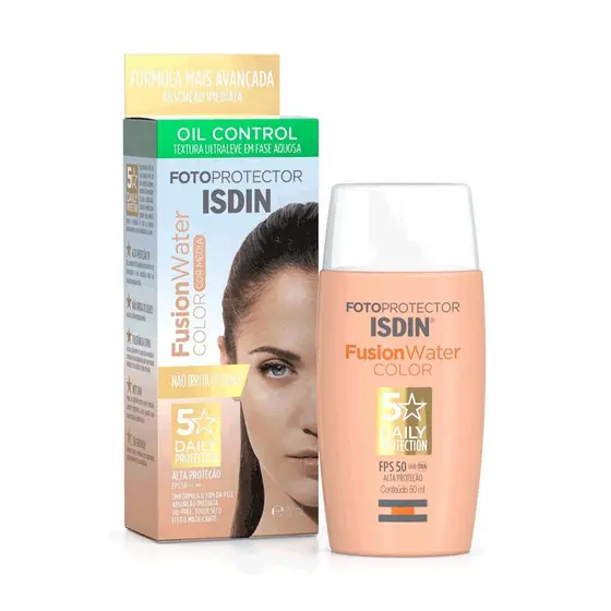 Isdin Protetor Solar Fotoprotector Fusion Water Color Cor Média FPS50 50ml