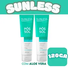KIT 2x Unidades Loção Corporal Pós Sol Aloe Vera e Camomila 120g Sunless Farmax