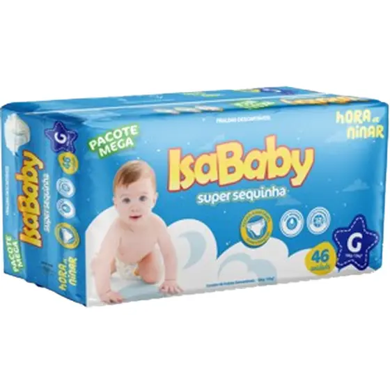 Fralda IsaBaby Super Sequinha Mega ( M, G, XG, XXG)