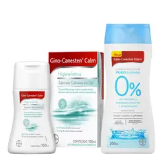 KIT Gino-Canesten Sabonete ÍntimoCuidado Diaro Puro Cuidados 0% Limpeza Suave 200ml + Calmante em Gel 100ml