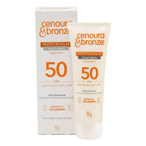 Protetor Solar Facial Cenoura Bronze 50g Fps50