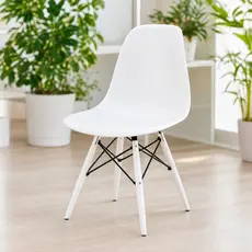 Cadeira Eames Design Moderna Branca para Home Office, Escritório e Sala de Jantar