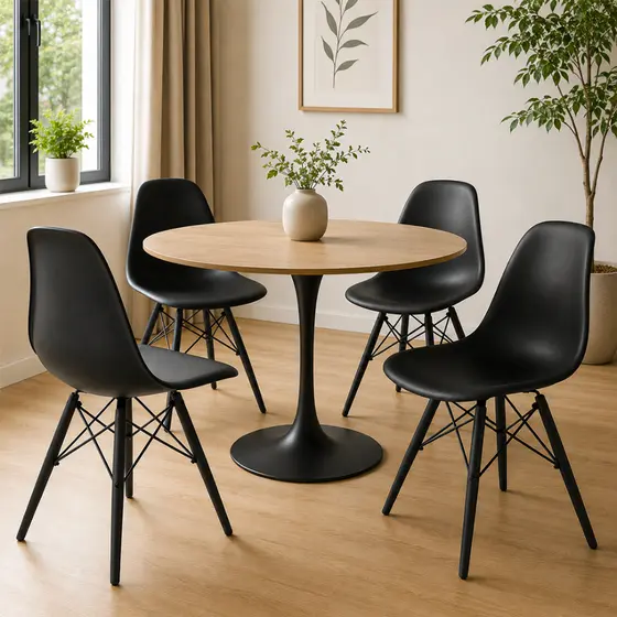 Kit 4 Cadeiras Eames Eiffel pés em Polipropileno Escrivaninha Escritorio Cores Variadas