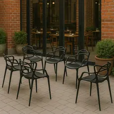 Conjunto 8 Cadeiras Allegra em Polipropileno para Cozinha Área Gourmet e Varanda - Seat&co