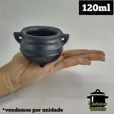 Caldeirão, Panela Tripé, Molheira, Panela Bruxa Mini 120ML Ferro Fundido