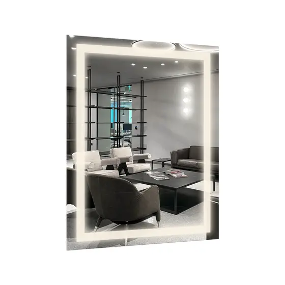 Espelho Grande Retangular de Corpo Inteiro 120x80Cm Com 3 Cores de LED e sensor de toque