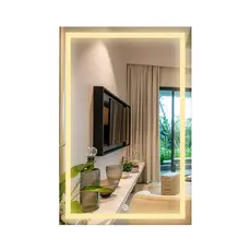 Espelho LED Grande Retangular de Quarto Salão Decorativo 3 Cores 120x80Cm Fácil Instalação