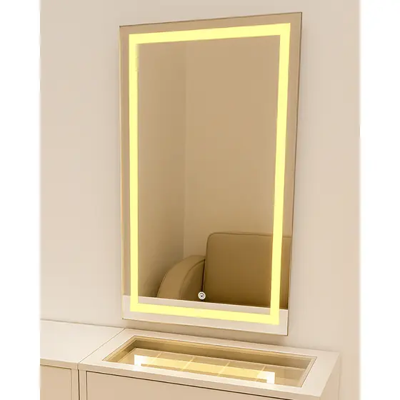 Espelho LED Premium Retangular 50x90cm Bivolt Elegante para Banheiro Quarto e Sala Decorativo
