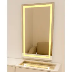 Espelho LED Premium Retangular 50x90cm Bivolt Elegante para Banheiro Quarto e Sala Decorativo