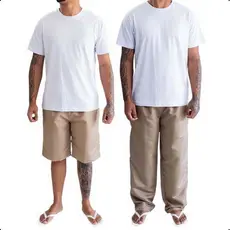 Kit 1 bermuda + 1 calça de tactel cor Caqui /CDP/ presídio