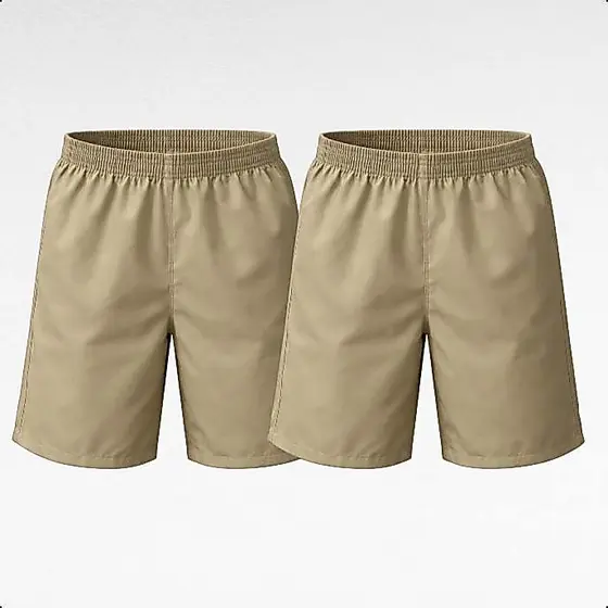 Kit 2 Bermudas Brim de Sarja CDP Caqui Sem Bolso